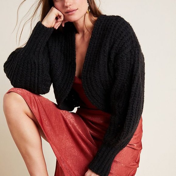 Anthropologie Sweaters - Anthropologie NWT Black Rae Cropped Cardigan